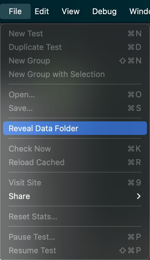 File menu