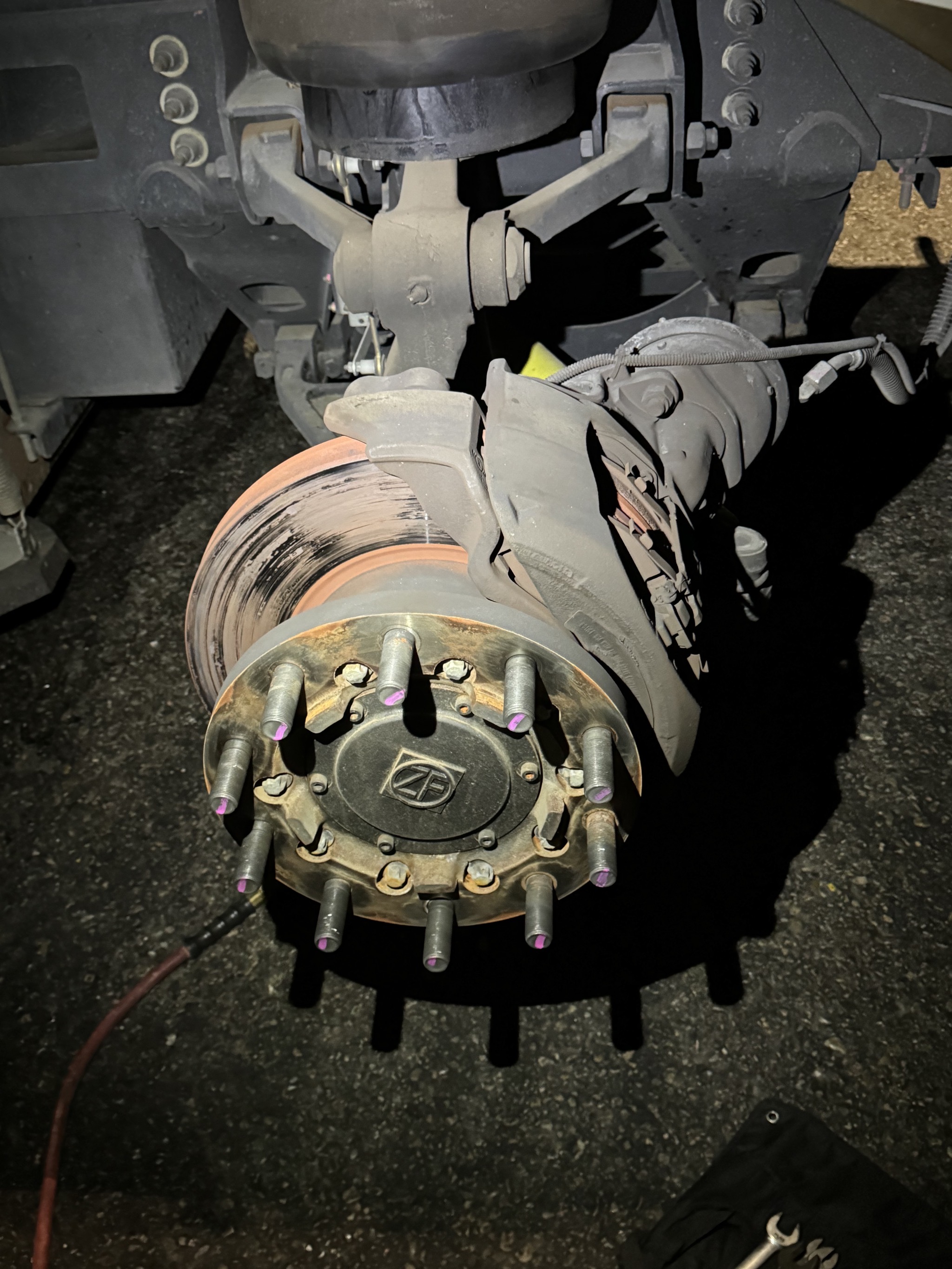 Brake drum etc with tire removed