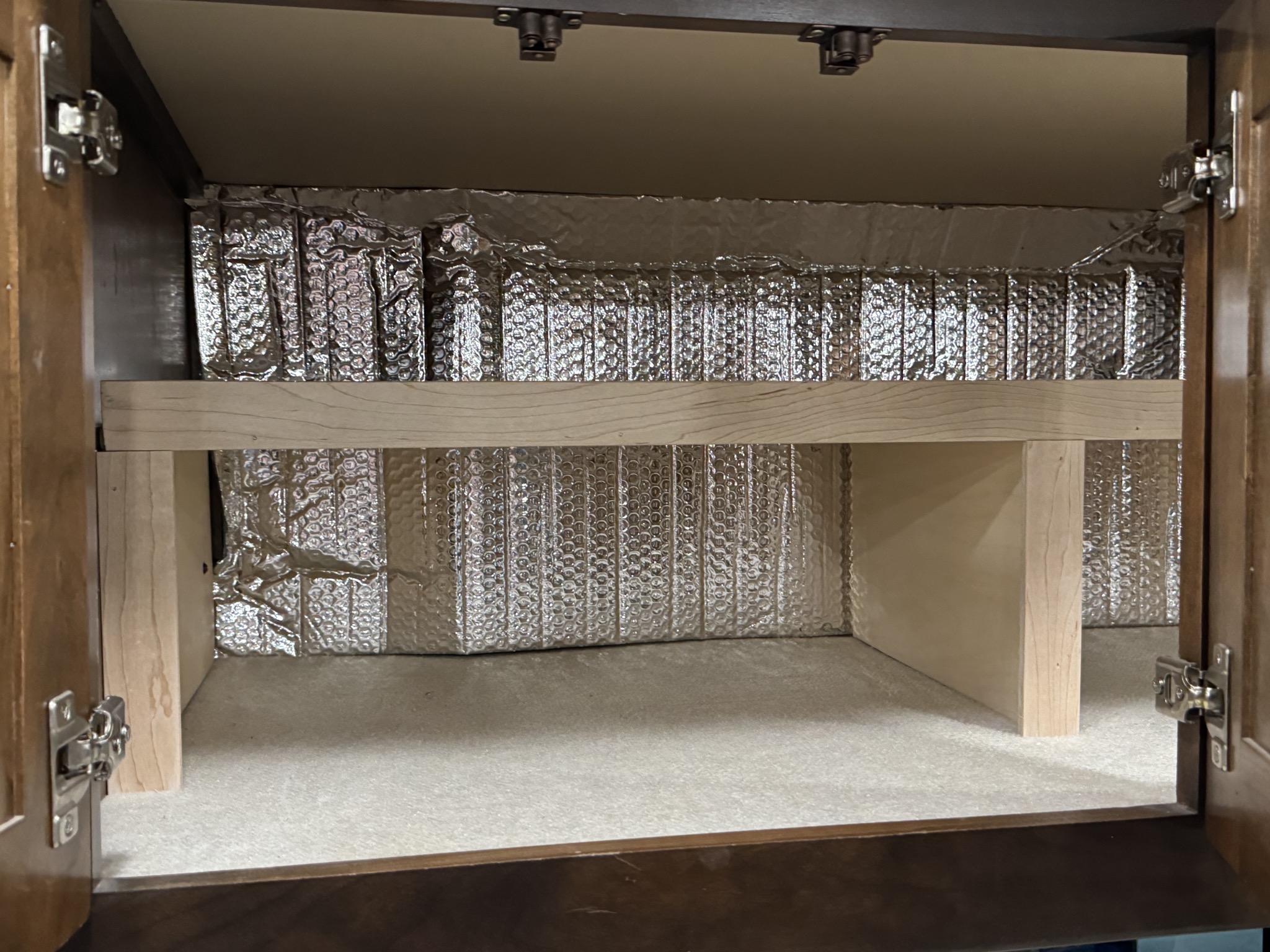 Shelves in cupboards