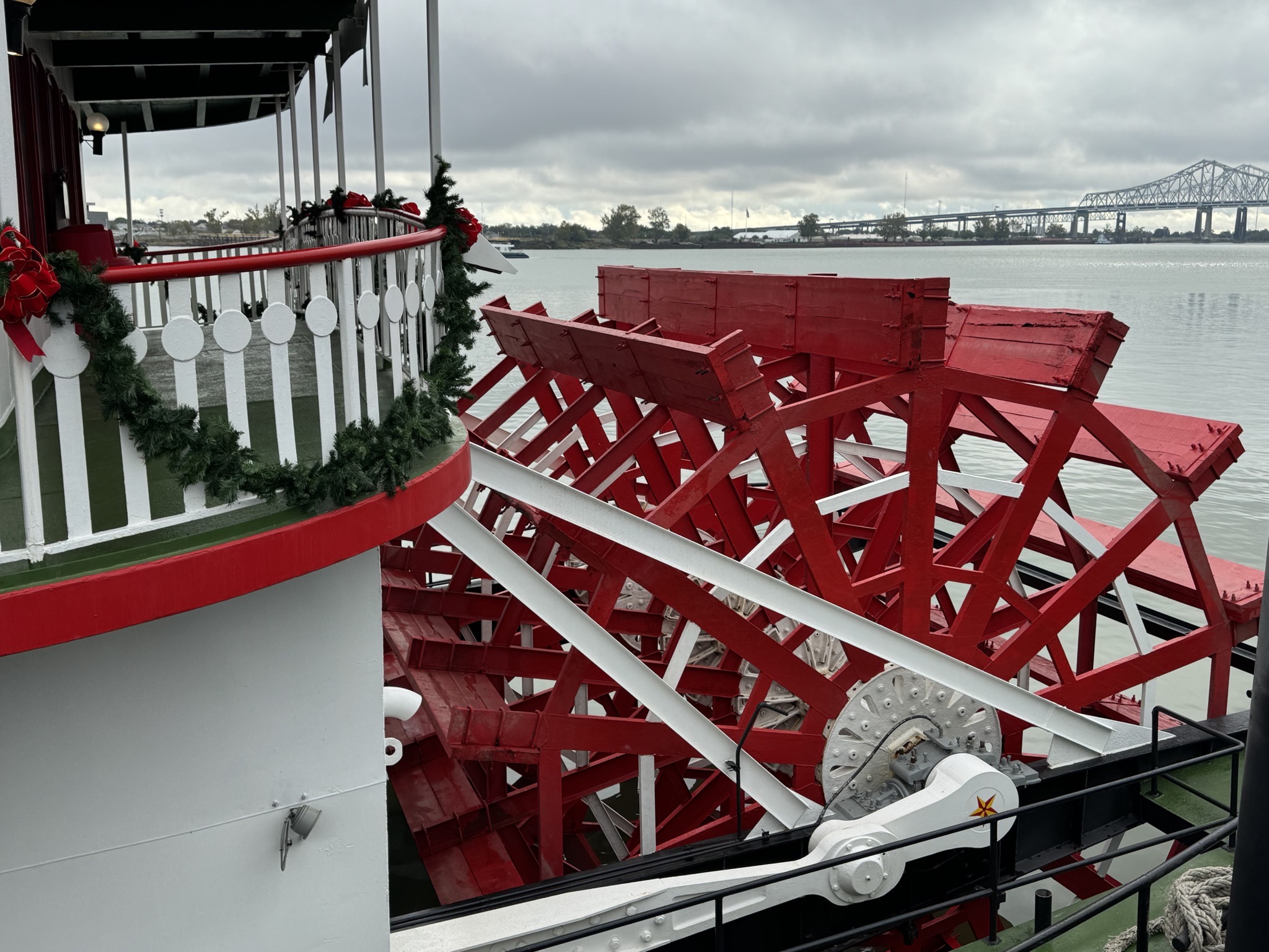Steamboat paddle wheel