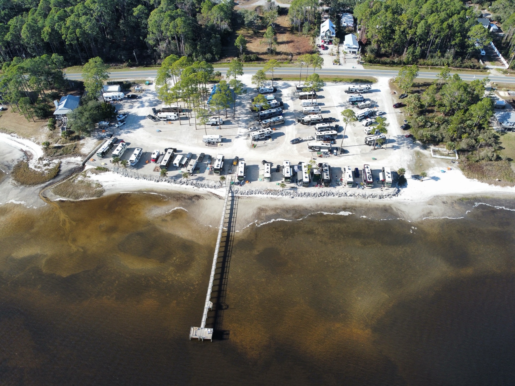 Aerial view of campground