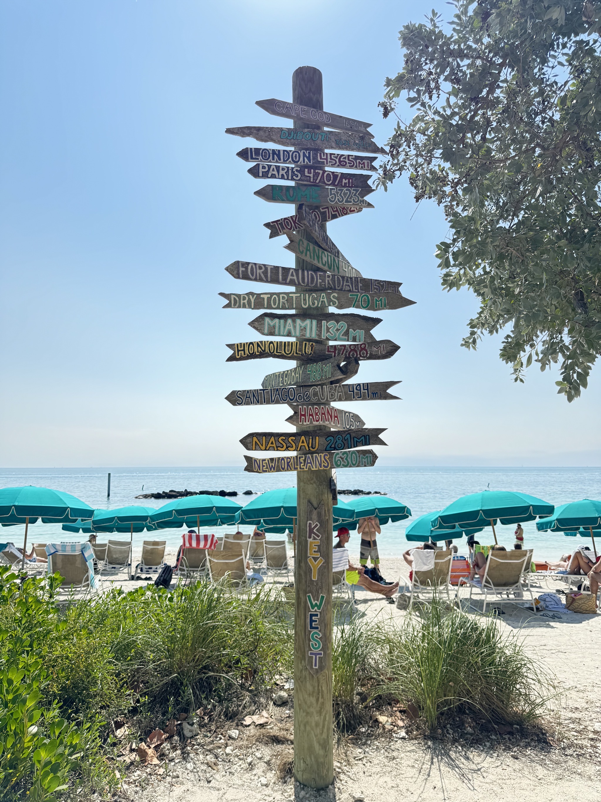 Signs on a beach in Key West