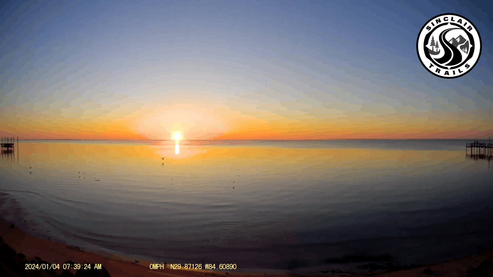 Sunrise over gulf water