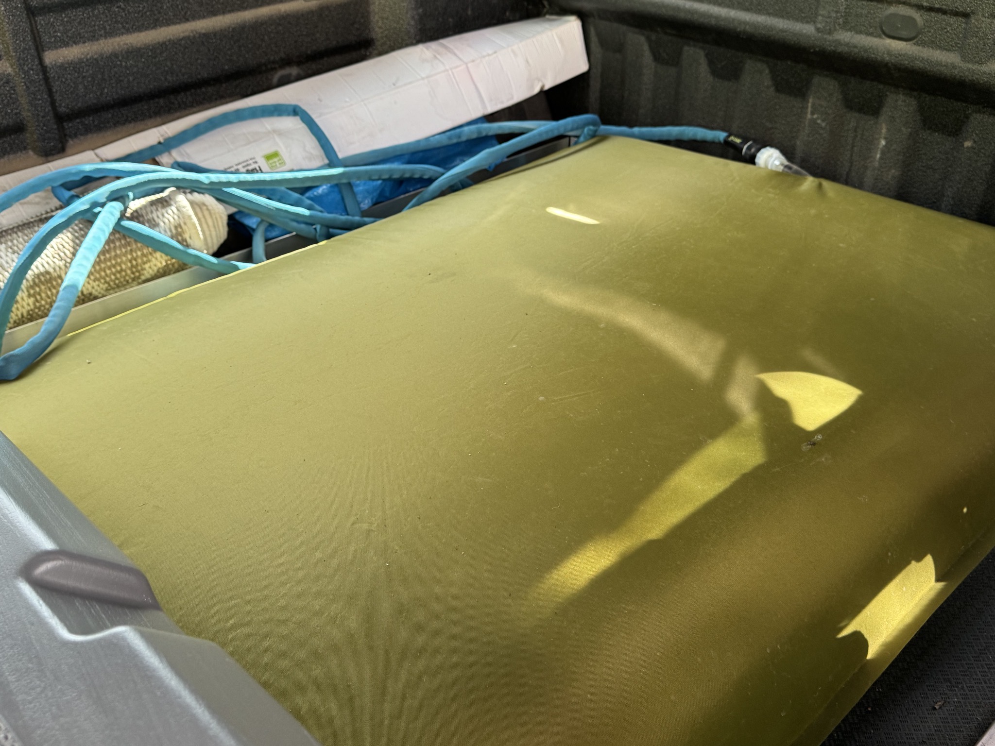Water bladder in back of truck