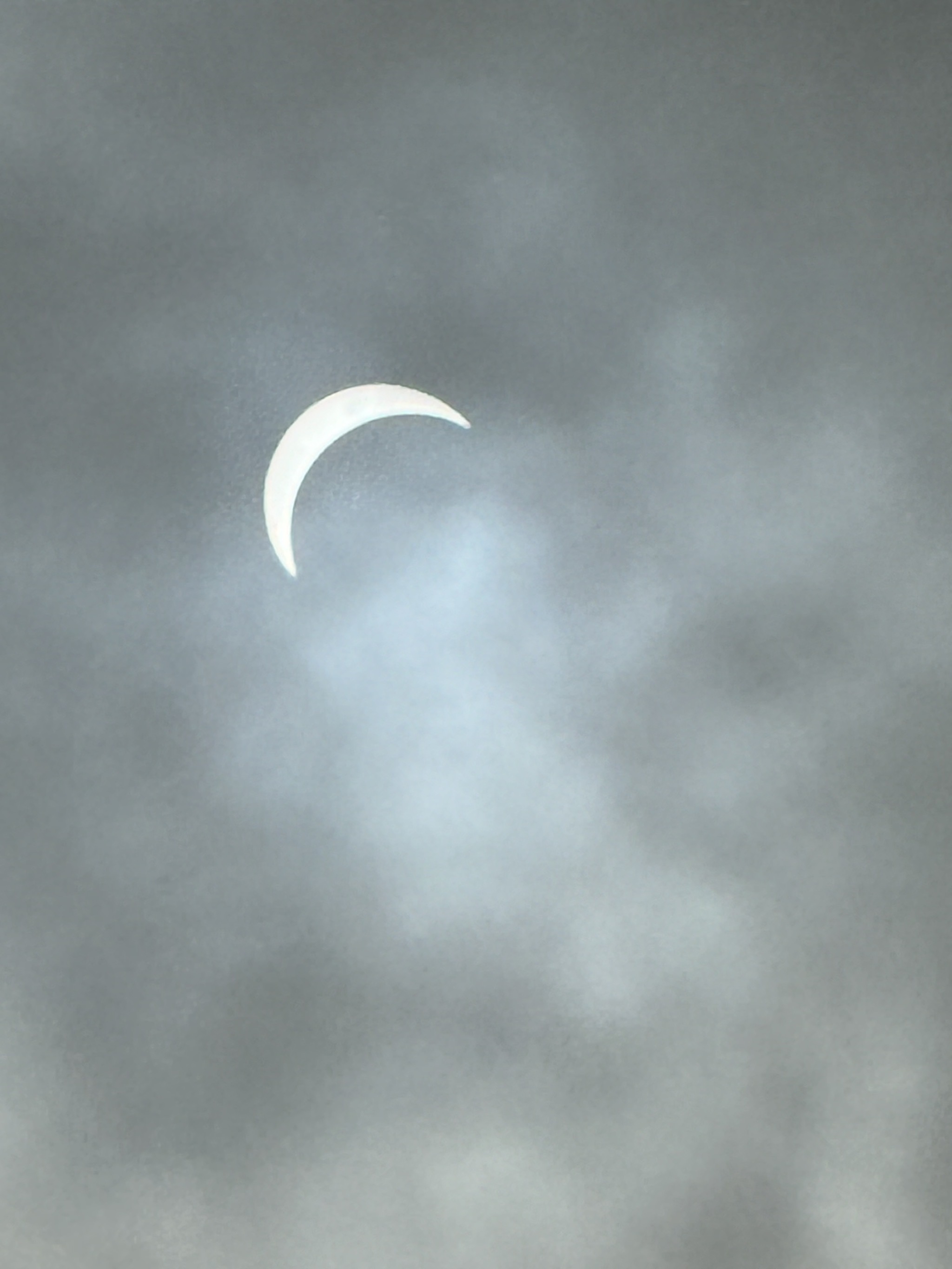 Clouds in front of partial eclipse