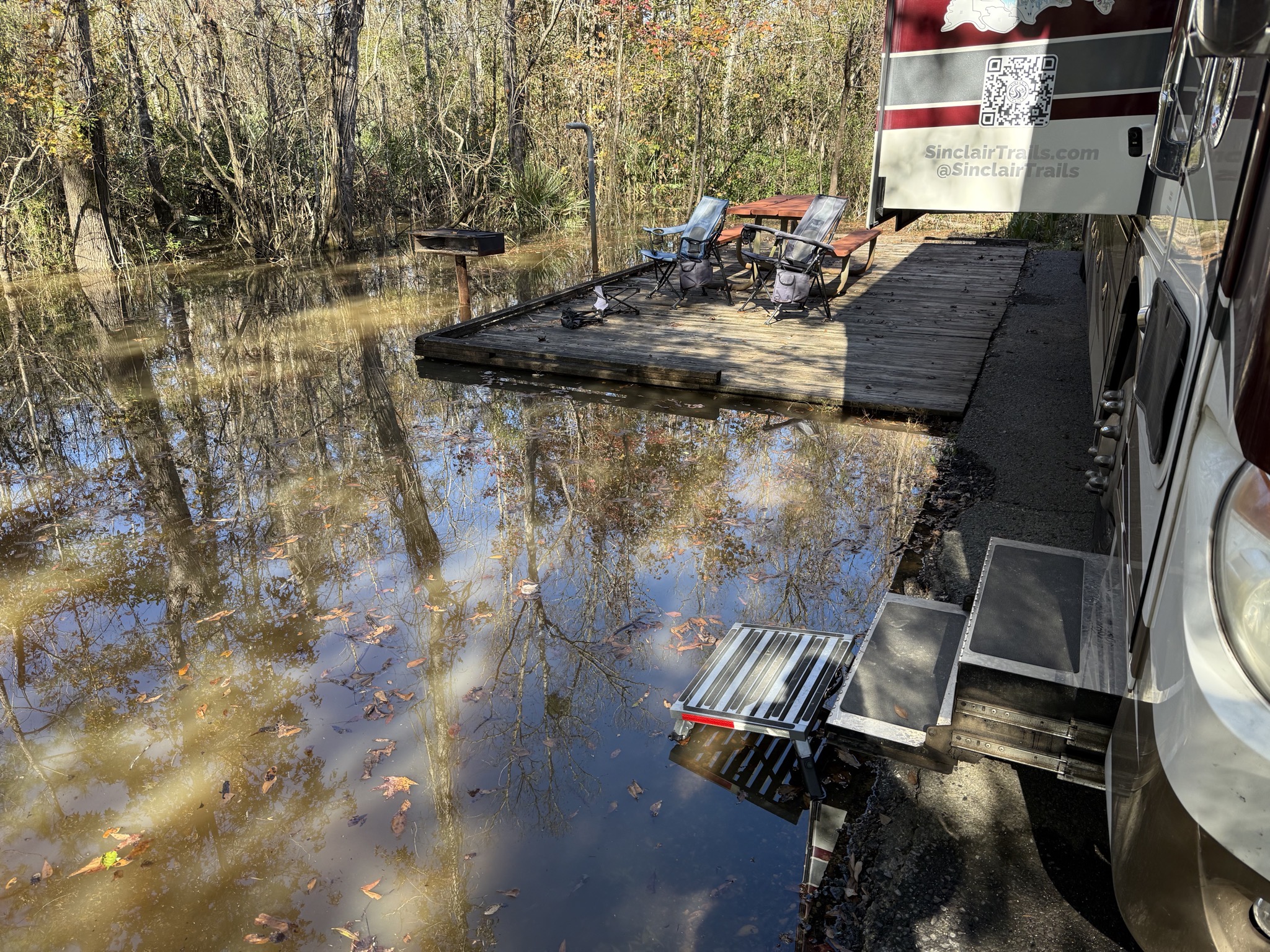 Flooded campsite