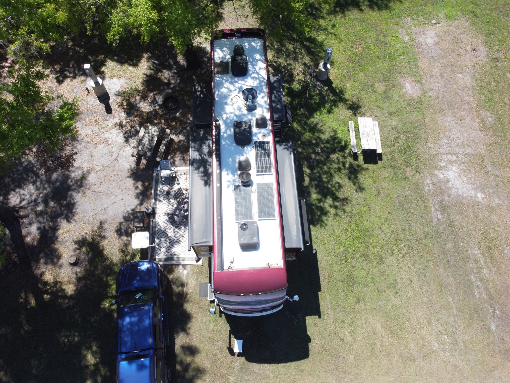Aerial view of our coach